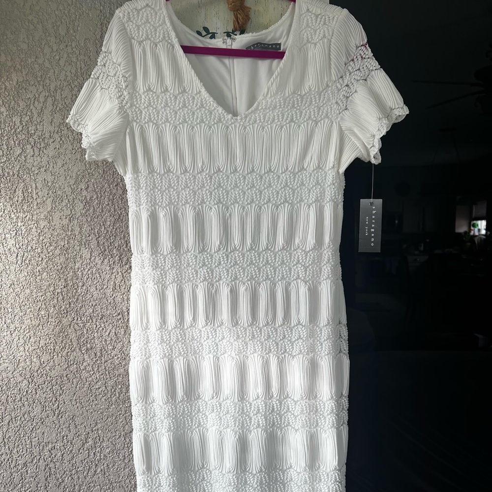 Sharagano White dress